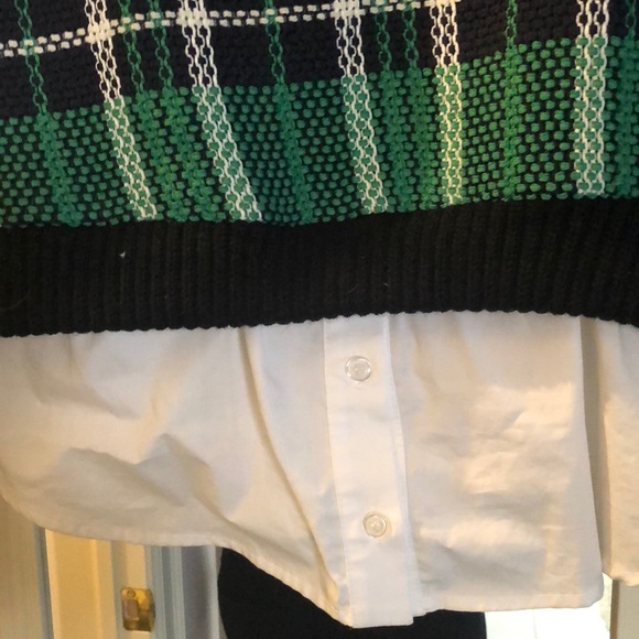 SEA NY Crop sweater with attached Shirt Hem - Picture 3 of 6